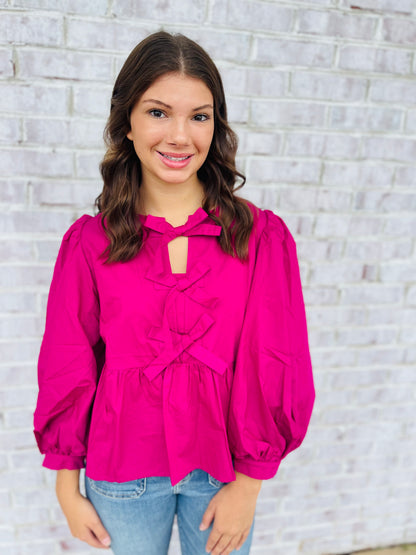 Magenta Bows Top