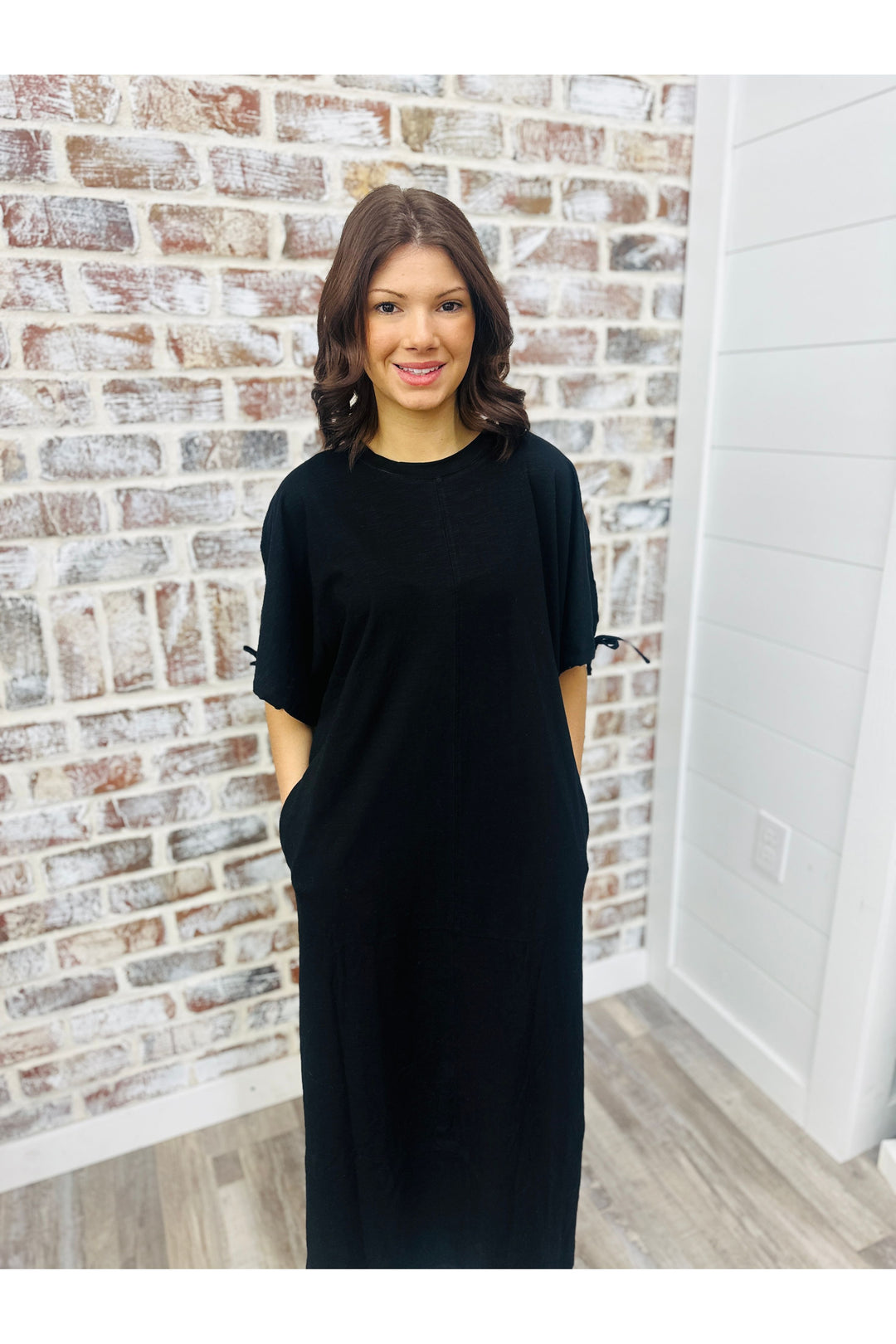 Black Ties Midi Dress