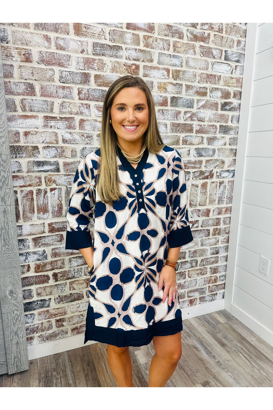 Navy & Neutral Dress