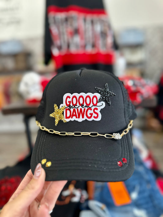 GOOO Dawgs Trucker Hat with Bulldog Charm