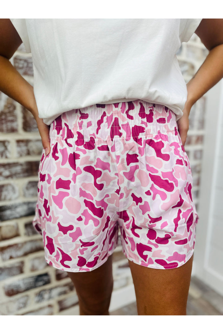 Local Girl | High Waisted Volley Shorts in Localflage Pink