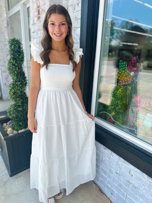 Elegant Cream Midi Dress