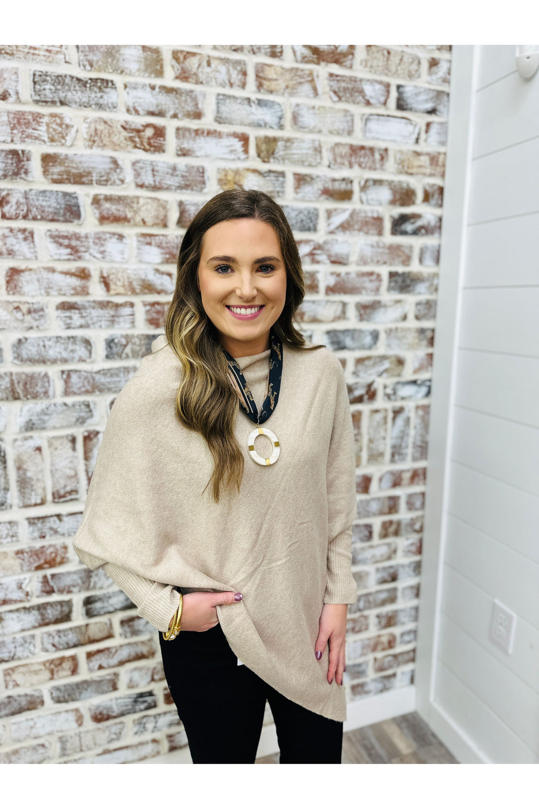 Knit Asymmetrical Poncho Sweater