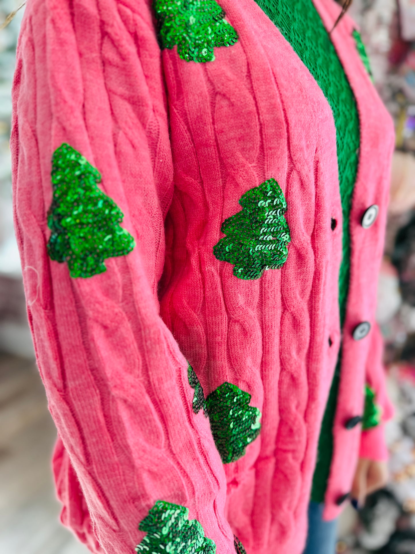 Sequin Trees Cardigan