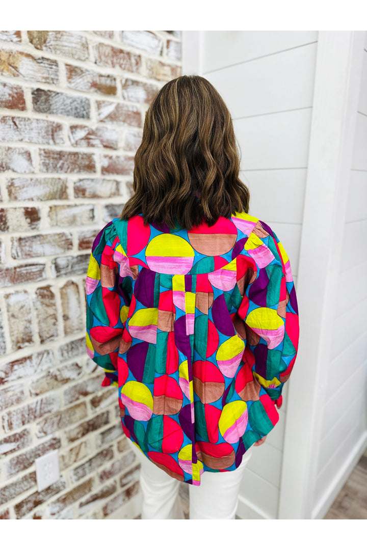KARLIE Modern Pop Button Up Top