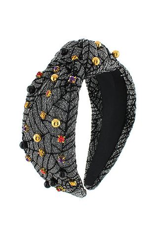 Spiderweb (black/grey glitter) with Rhinestones Headband