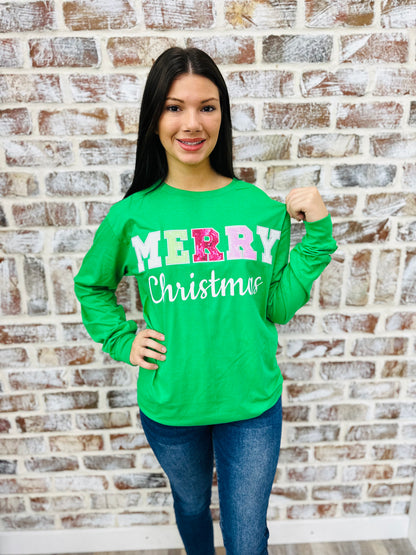 Merry Christmas Sequin Tee