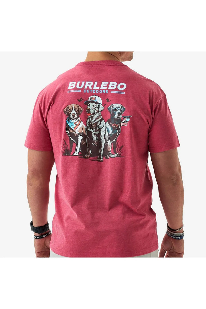 Burlebo SS Tee - American Dogs - Heather Crimson