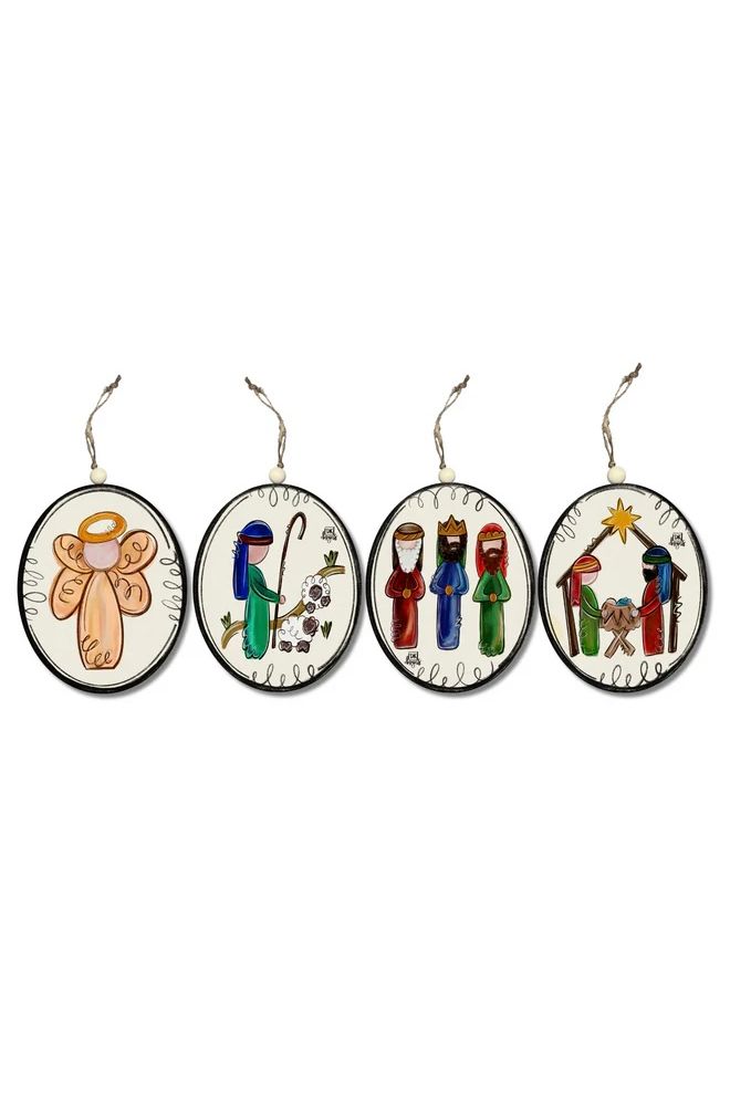 Set of 4 Nativity scene Ornaments