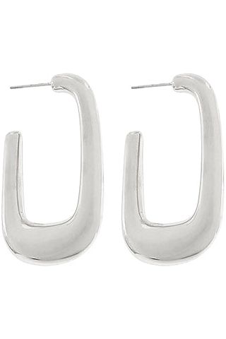 Silver Bold Square Hoops