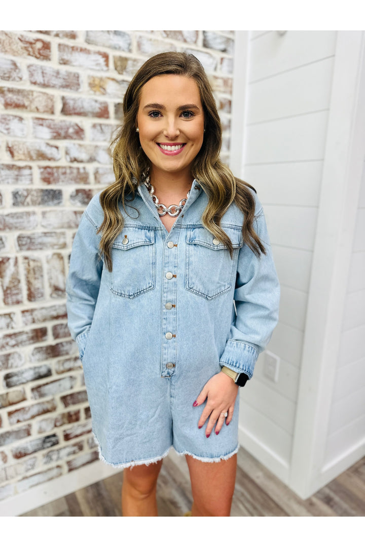 Classic Gal Denim Romper