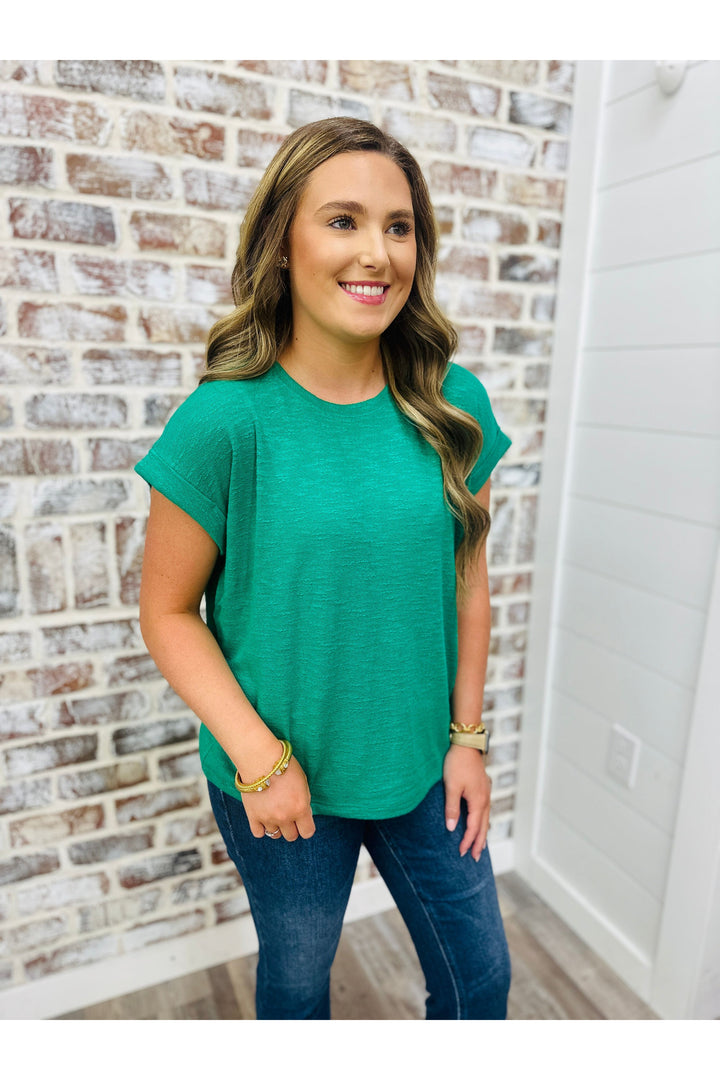 Emerald Solid Knit Top