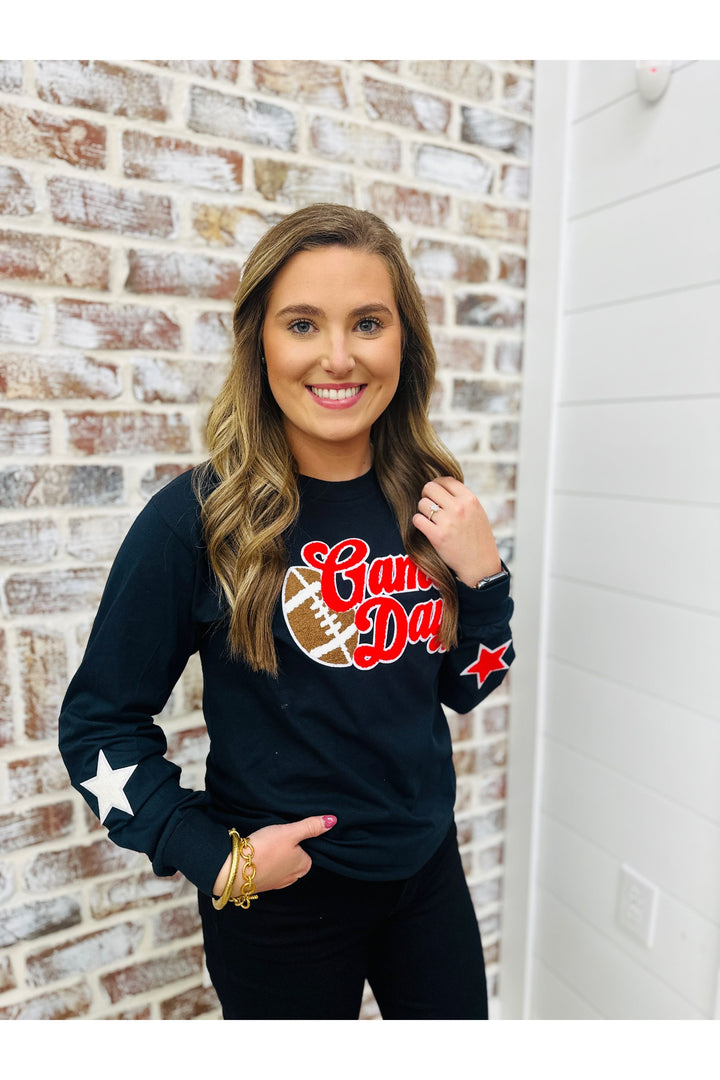 Game Day L/S Tee With Stars