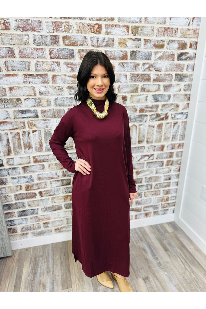 Burgundy Babe Midi Dress