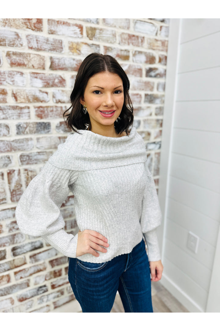 Silver Lining Off The Shoulder Sweater Top