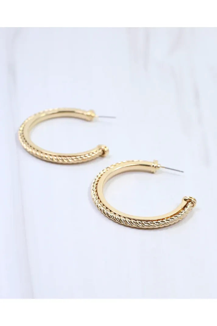 Annette Cable Hoop Earring Gold