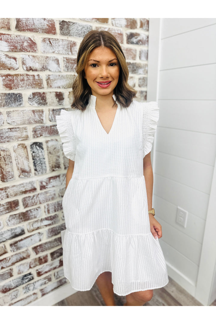 THML Ruffle White Dress