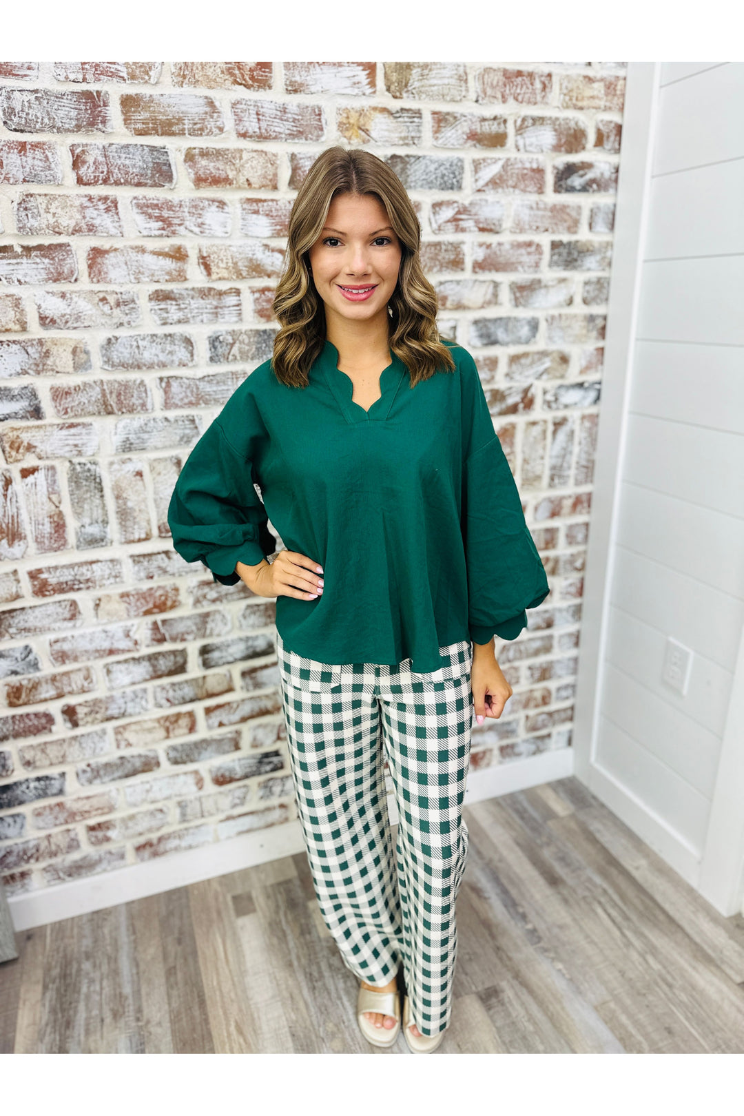 Hunter Green Check Pants