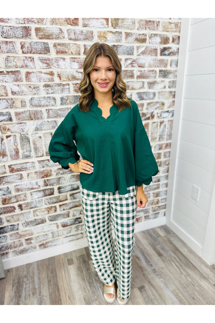 Hunter Green Check Pants