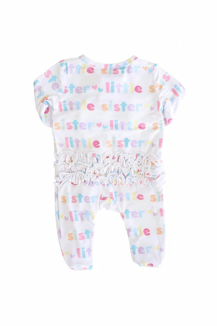 Little Sister Ruffle Zipper Footie