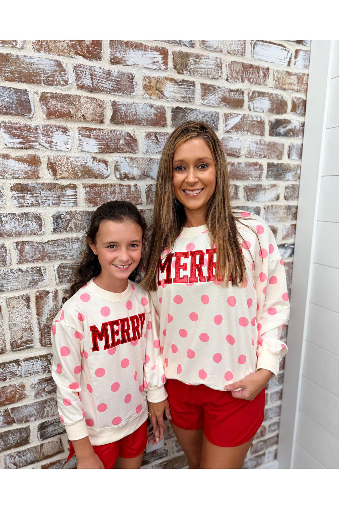 Youth~ Metallic Merry on Polka Dot Top