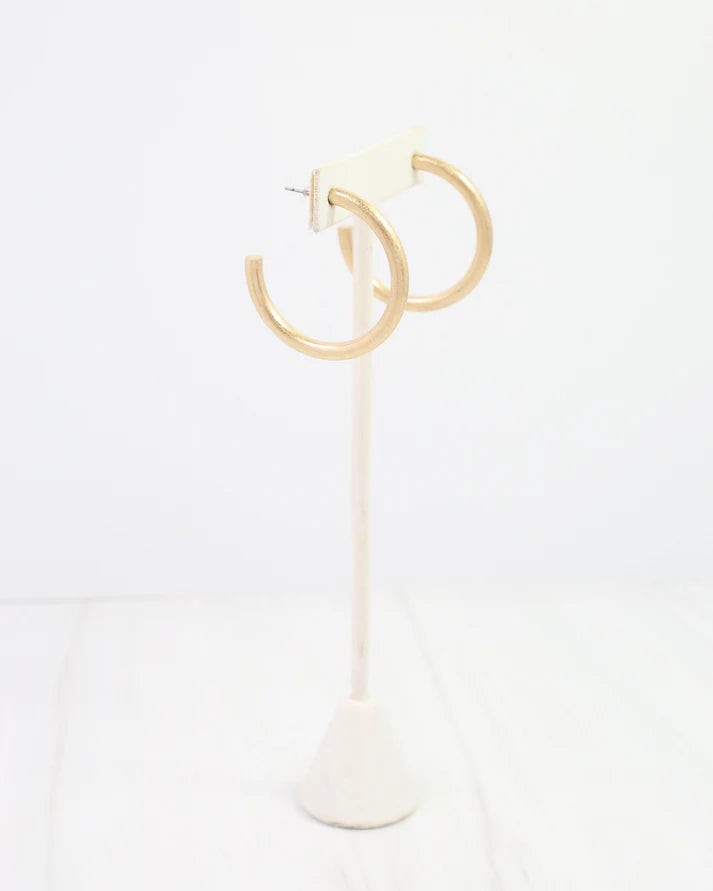 Lexi Small Hoop Earring WR Worn Gold