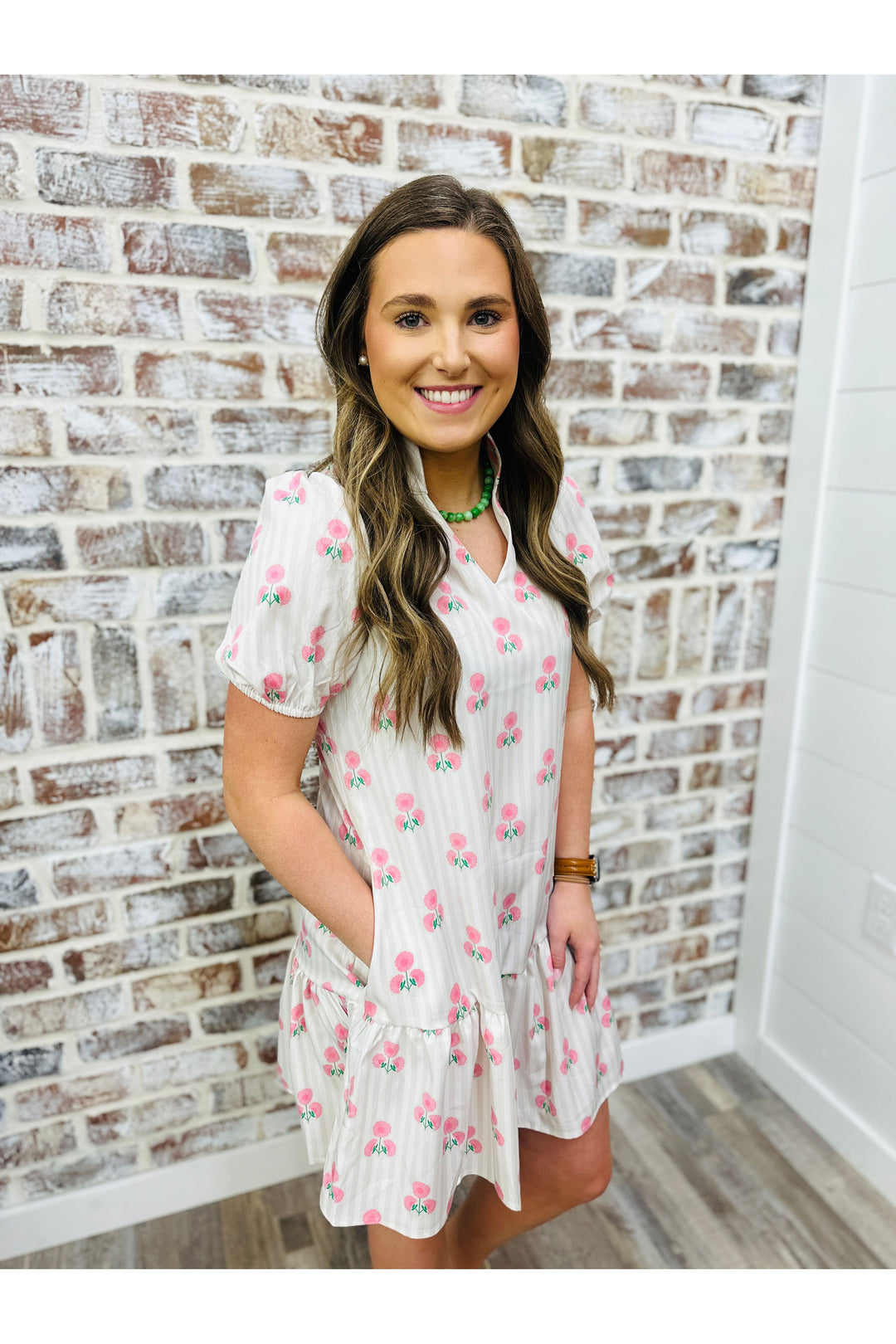 Mary Square | Nancy Dress | Sweetbriar Stripe Pink