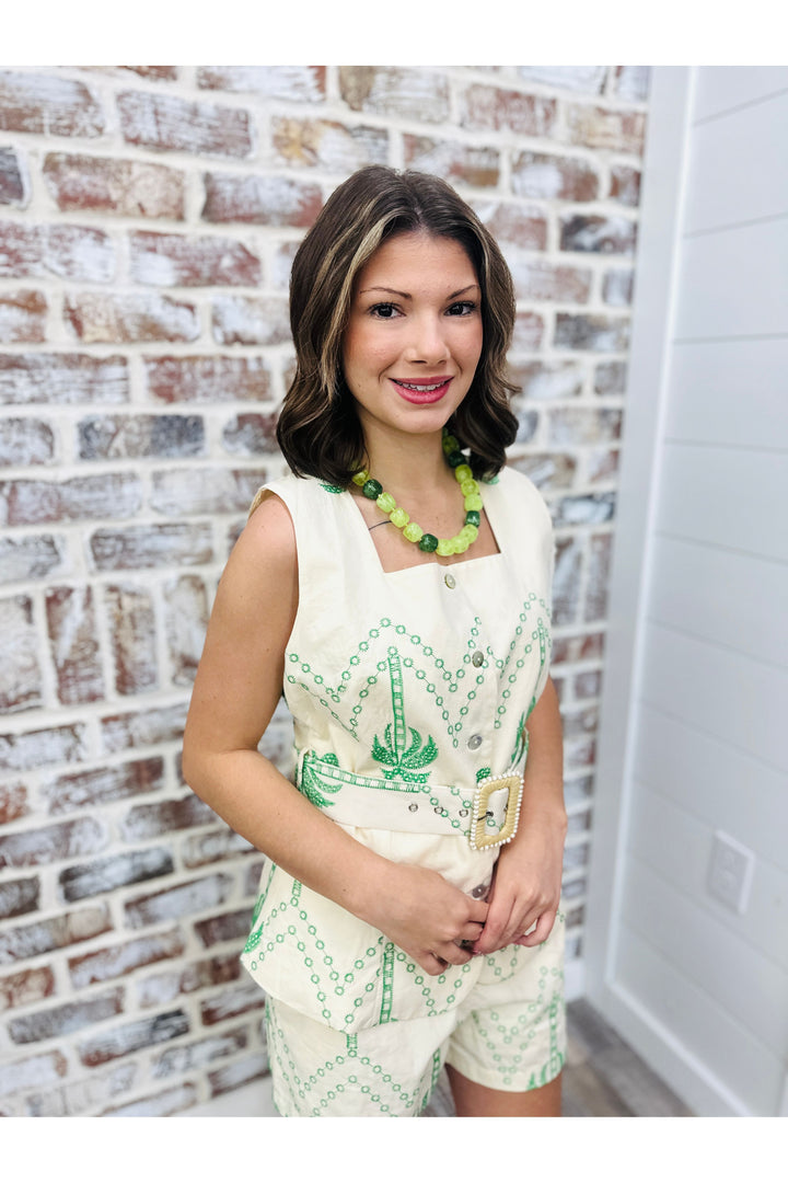 Tropic Embroidered Top
