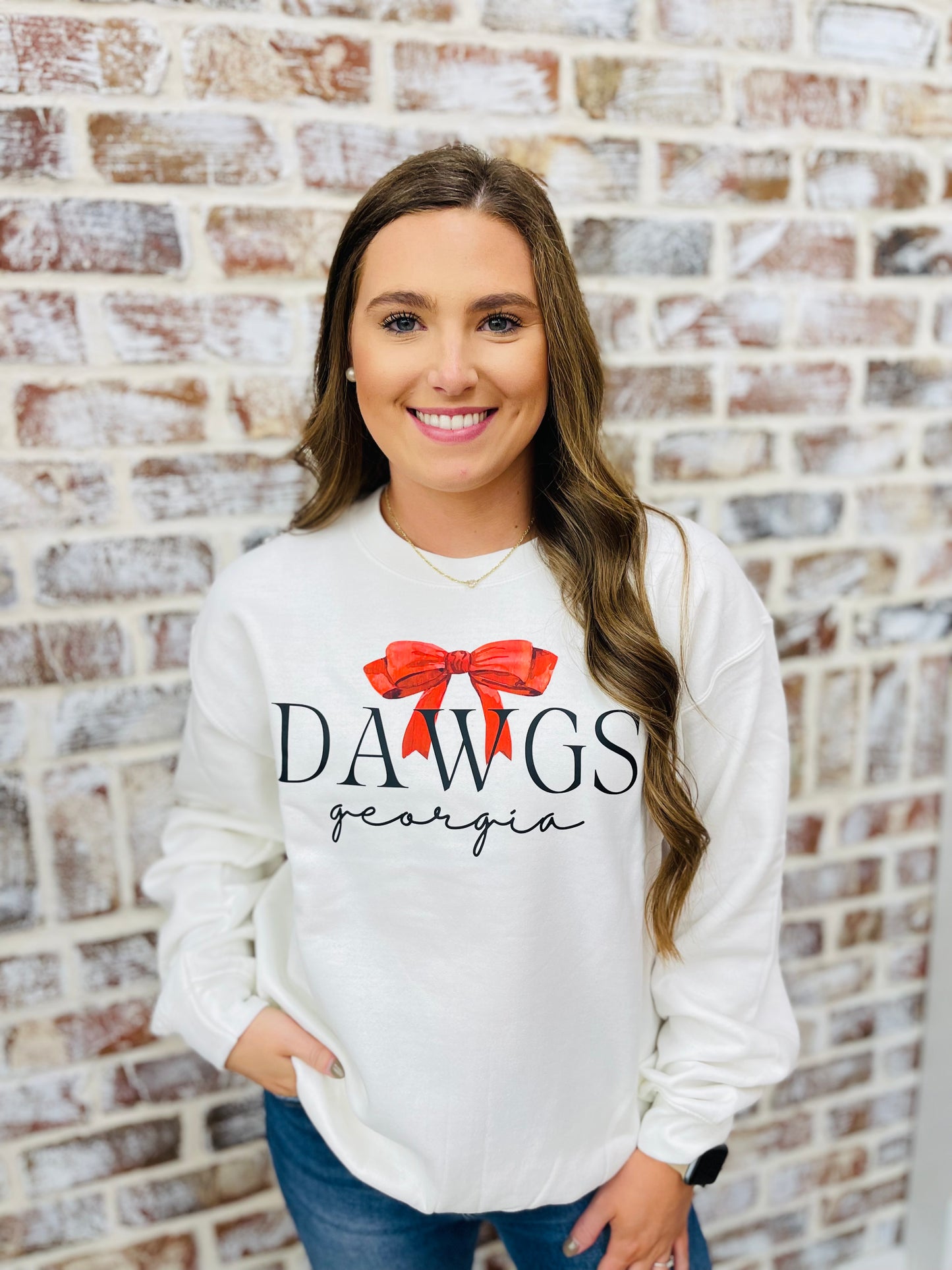 Preppy Dawgs Coquette Bow Sweatshirt