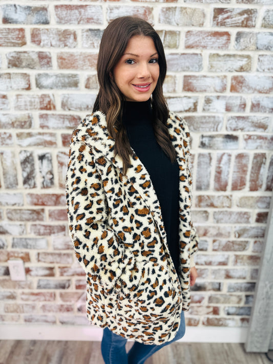 Faux Fur Leopard Jacket