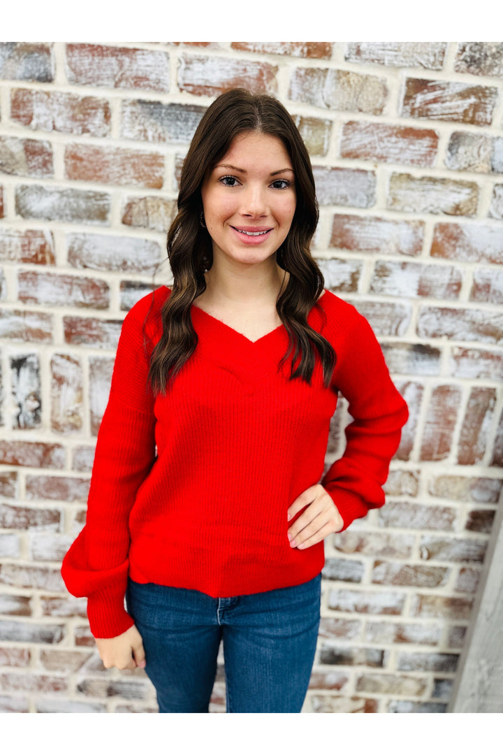 Red VNeck Sweater
