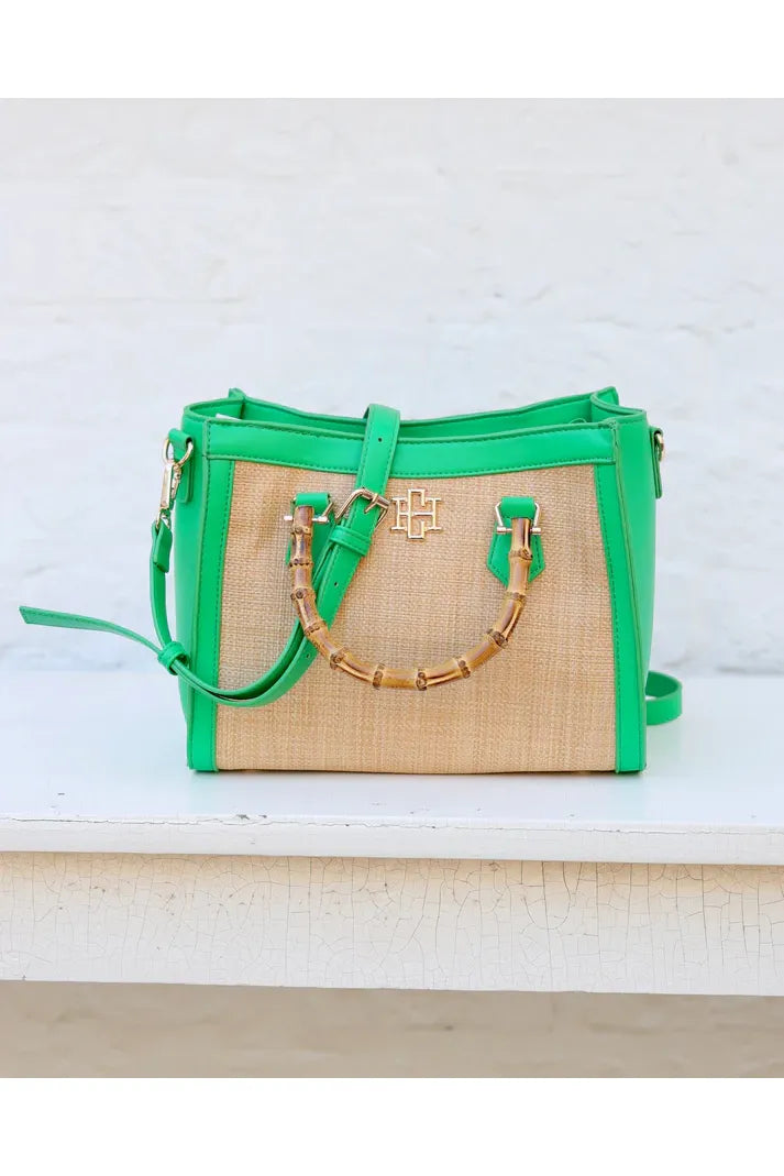 Kennedy Tote Natural Kelly Green