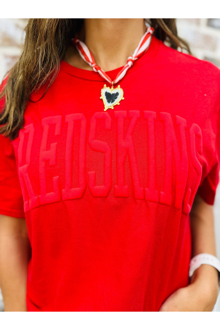 Redskins Puff Letter Red Tee