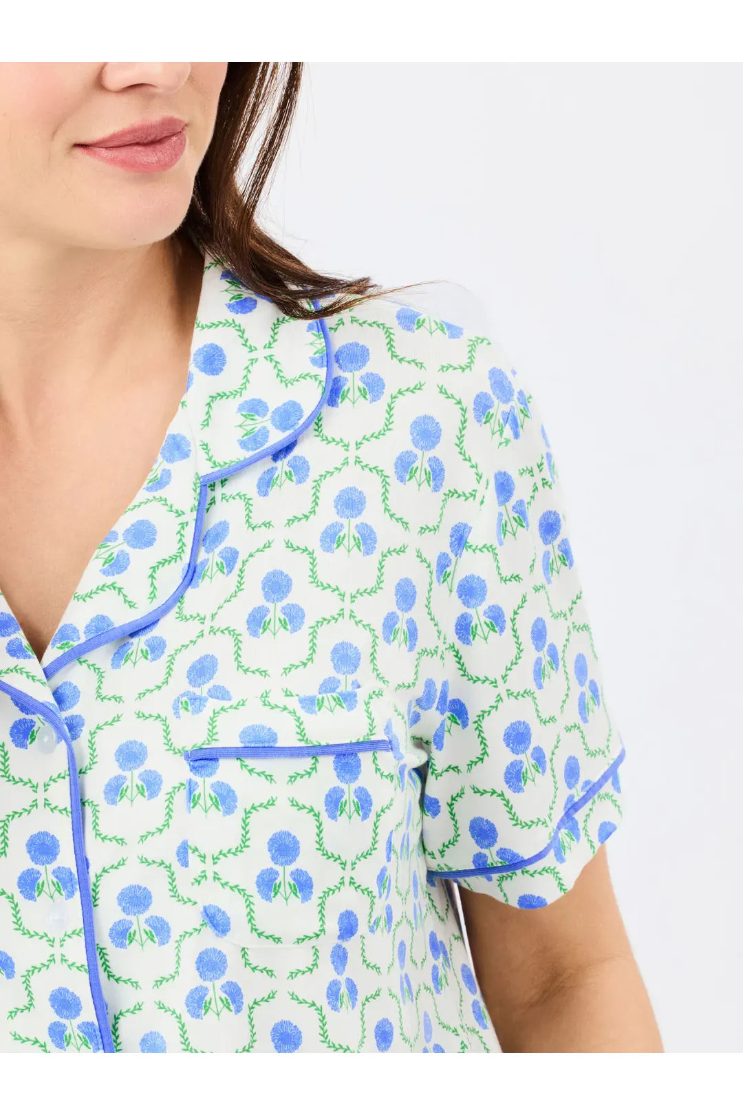 Mary Square | Sweetbriar Lattice - Blue Charlotte Pant Set