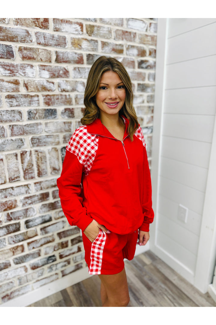 Patchwork Plaid Red Set