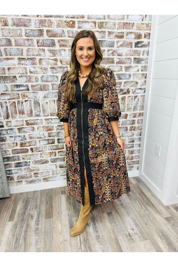 Zip In Style Midi Dress