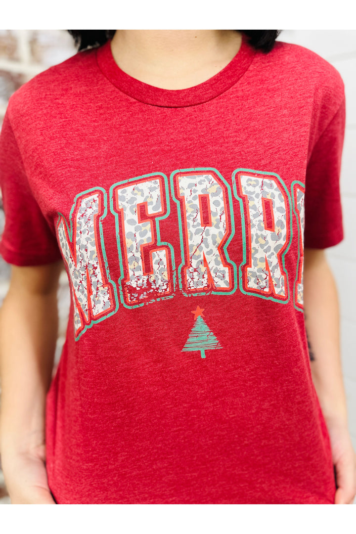 Merry Leopard Print Tee