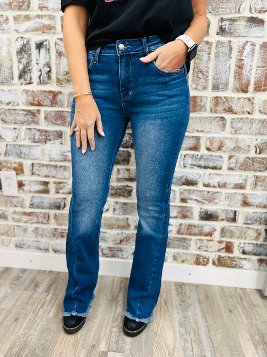 Flare Fray Hem Jeans