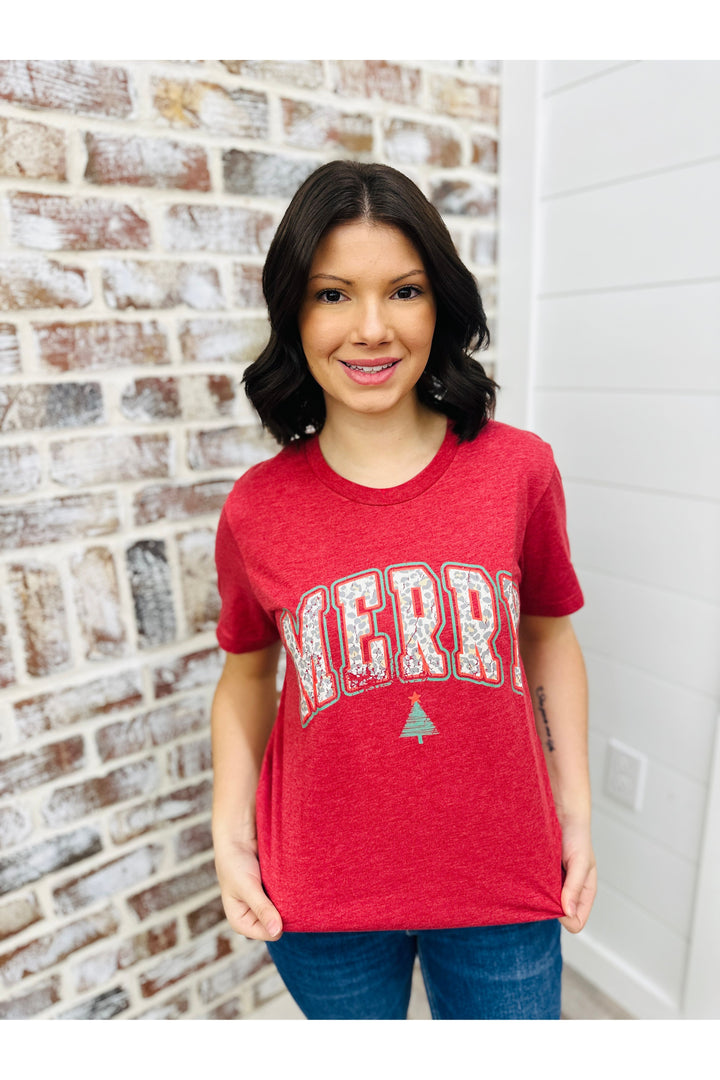 Merry Leopard Print Tee