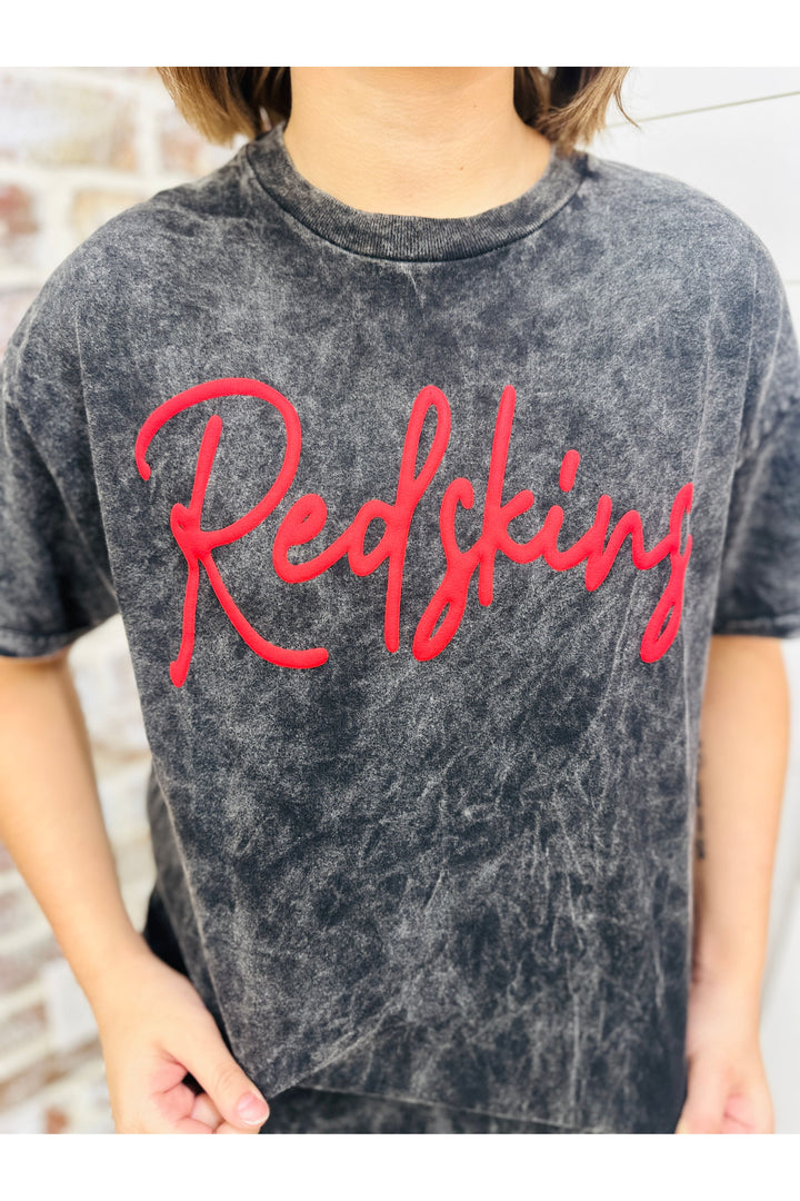 Redskins Acid Wash Puff Tee