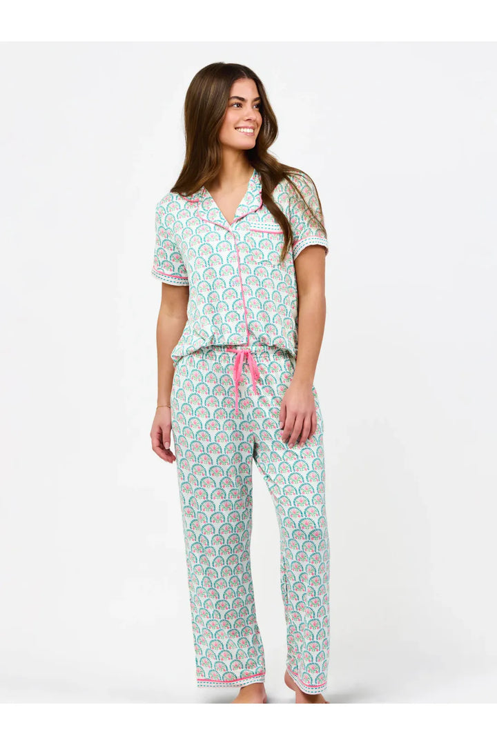 Mary Square | Charlotte Pants Set | Sunshower Flora White