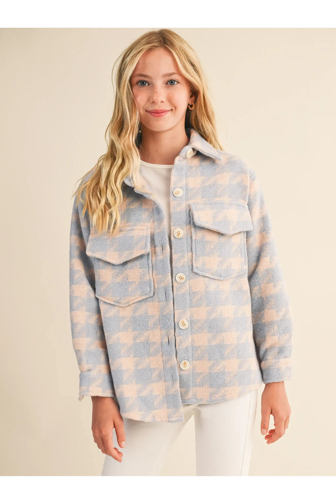 Tween Kids Girls Double Pocket Shacket (7-14)