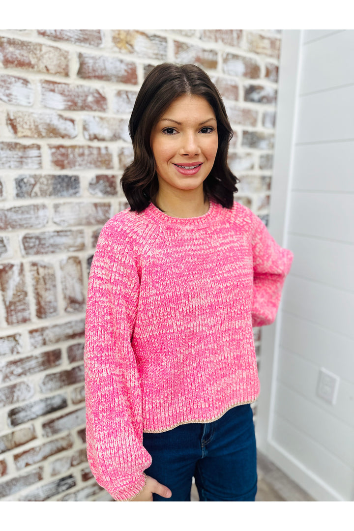 Knitted Pink Detail Sweater