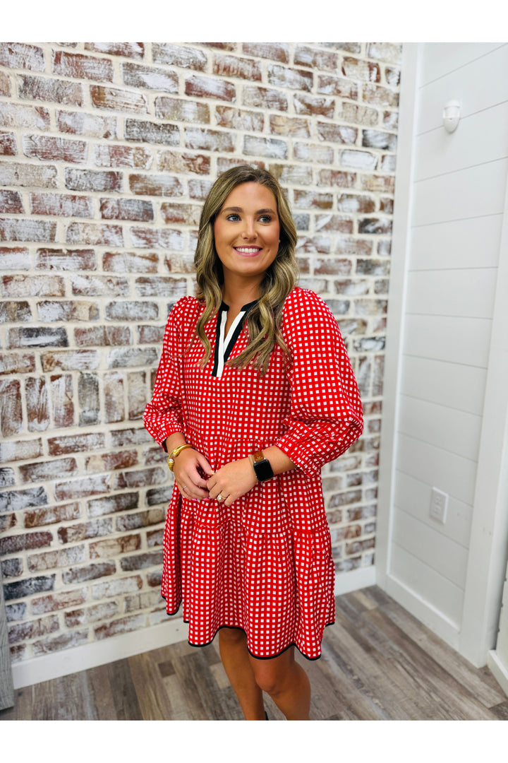 Red/White Gingham Glory Dress