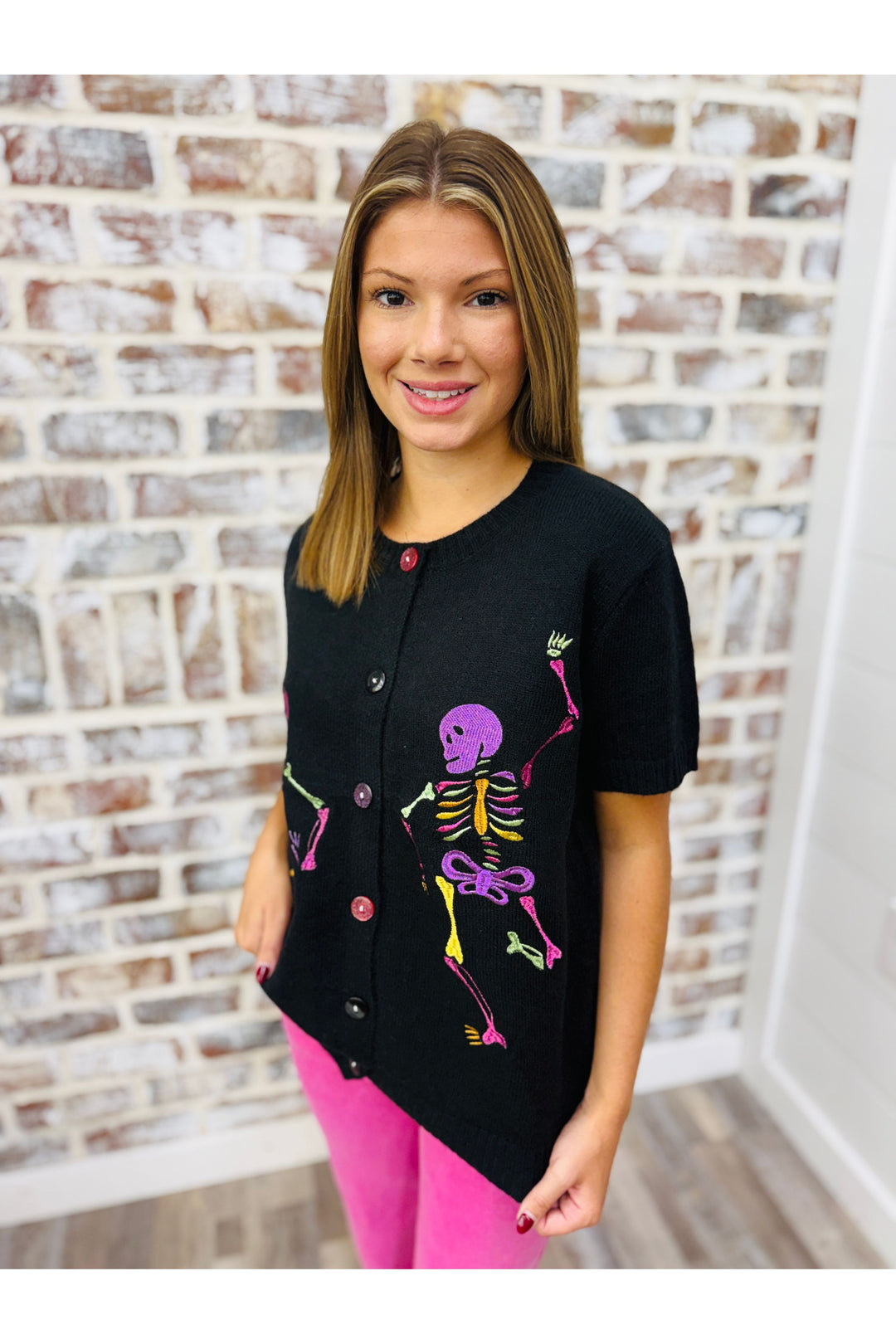 Dancing Skeletons On Cardigan