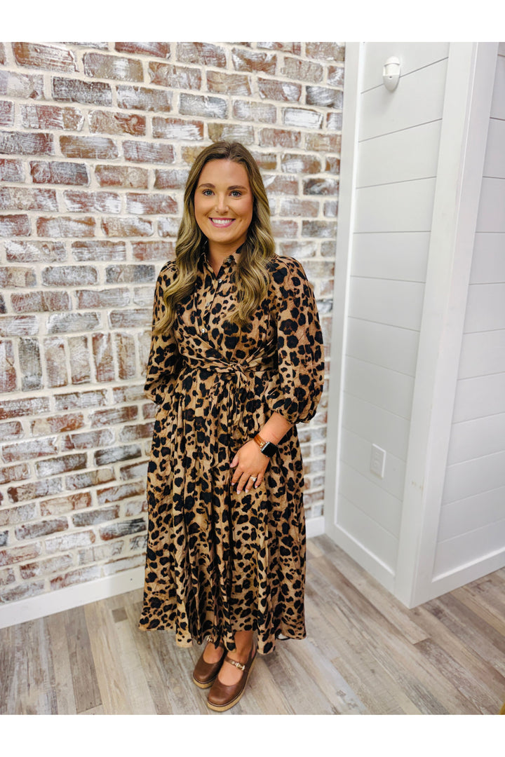 Animal Ties Midi Dress