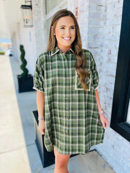 Stitched Plaid Dress