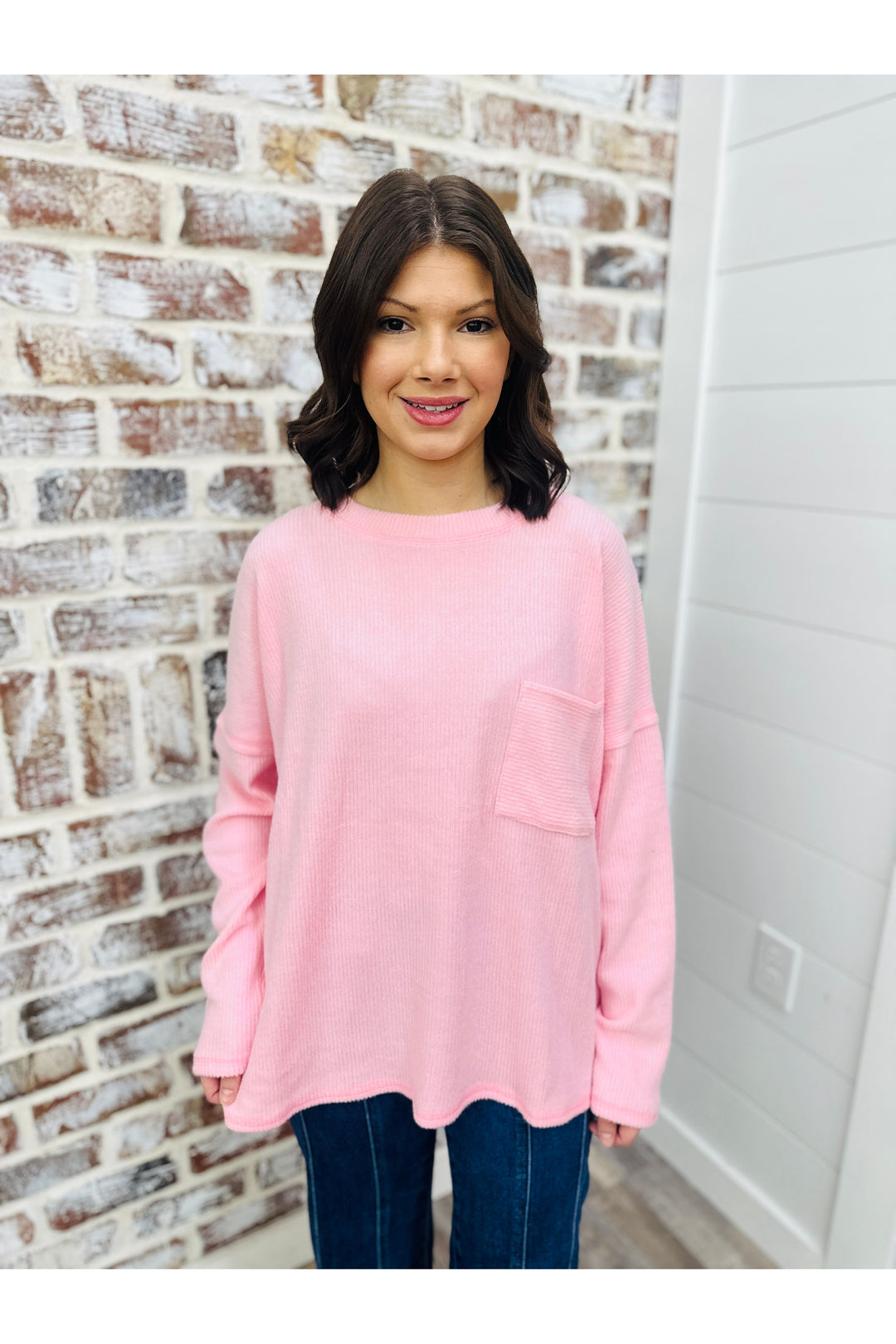 Soft & Cozy Pocket Top - Bubblegum