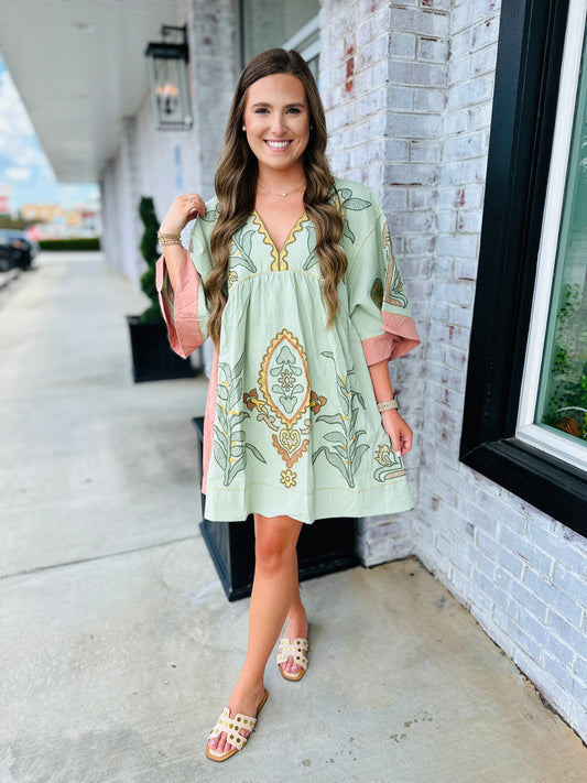 Mint Boho Chic Dress