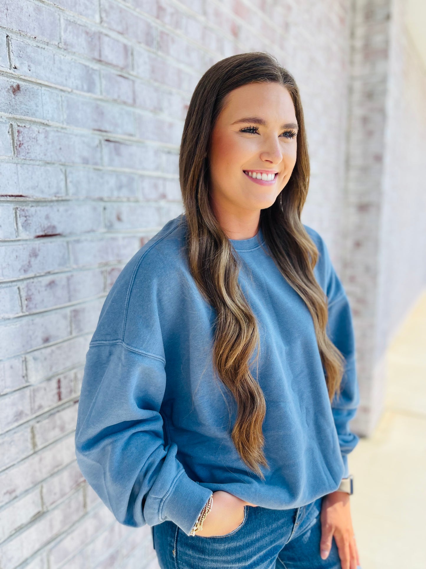 Slate Blue Crewneck Sweatshirt